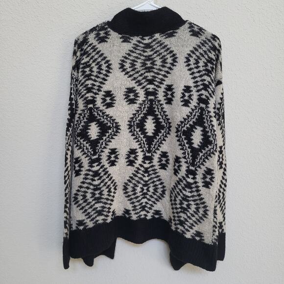 Jolt Cardigan Sweater Womens Small Black Geometric Fall Winter, Casual Boho - Picture 2 of 11